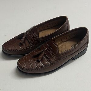 Leather Florsheim Men's Dark Brown Tassel Moc Toe Loafers